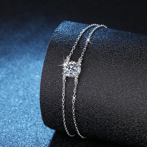 MJ-Double-chain Moissanite Bracelet
