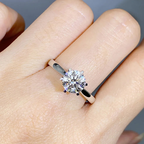 MJ-122 Classic 925 Sterling Silver Moissanite Ring stylish jewelry Anniversary Ring