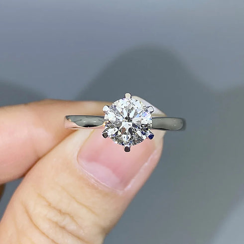 MJ-122 Classic 925 Sterling Silver Moissanite Ring stylish jewelry Anniversary Ring