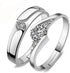MJ-004 Silver Plated GRA Moissanite Couple Love Rings