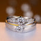 MJ-004 Silver Plated GRA Moissanite Couple Love Rings