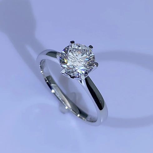 MJ-122 Classic 925 Sterling Silver Moissanite Ring stylish jewelry Anniversary Ring