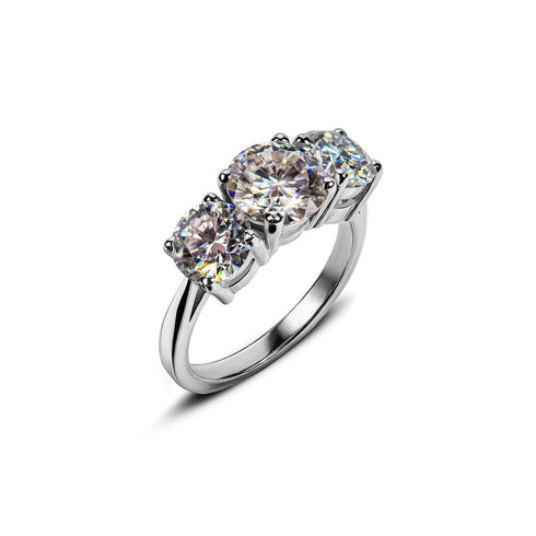 MJ-120 Classic 925 Sterling Silver Moissanite Ring stylish jewelry Anniversary Diamond Ring