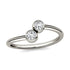 MJ-115 DEW Round Forever One Moissanite Bezel Set Two Stone Fashion Ring White Gold