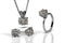 MJ-118 Kite Set Swirl Diamond Ring draws attention with a flawless square shaped diamond