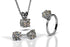 MJ-118 Kite Set Swirl Diamond Ring draws attention with a flawless square shaped diamond