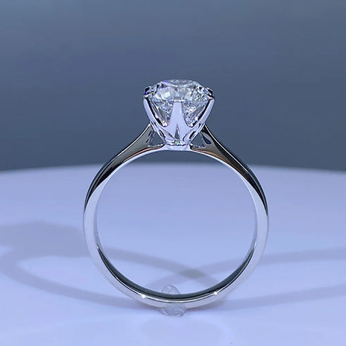 MJ-122 Classic 925 Sterling Silver Moissanite Ring stylish jewelry Anniversary Ring