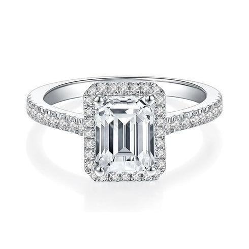 MJ-124 Classic 925 Sterling Silver Moissanite Ring stylish jewelry Anniversary Ring