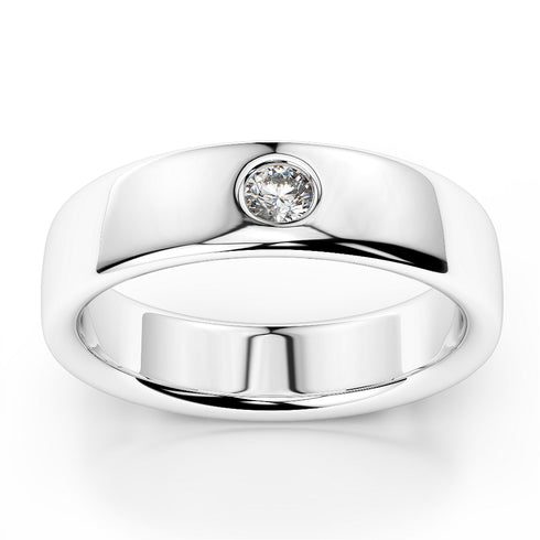 MJ-254 Silver 925 Platinum Diamond Mens Band