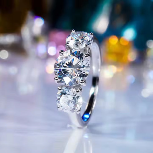 MJ-143 Classic 925 Sterling Silver Moissanite Ring stylish jewelry Anniversary Ring