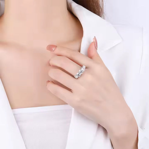 MJ-141 Classic 925 Sterling Silver Moissanite Ring stylish jewelry Anniversary Ring