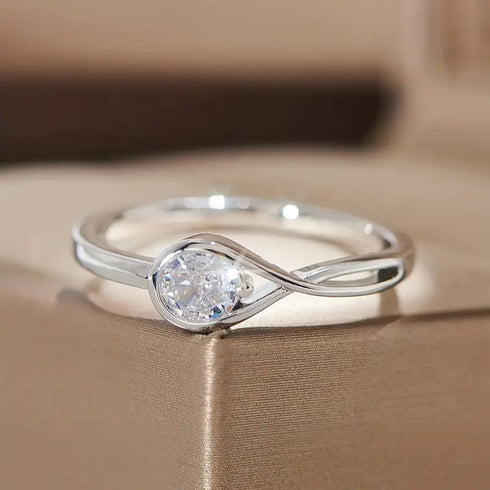 MJ-111 Classic 925 Sterling Silver Moissanite Ring stylish jewelry Anniversary Ring
