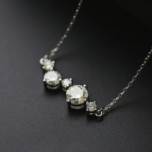 MJ-20 Moissanite Solitaire Pendant Necklace 5PCS Original in Pure Silver 925