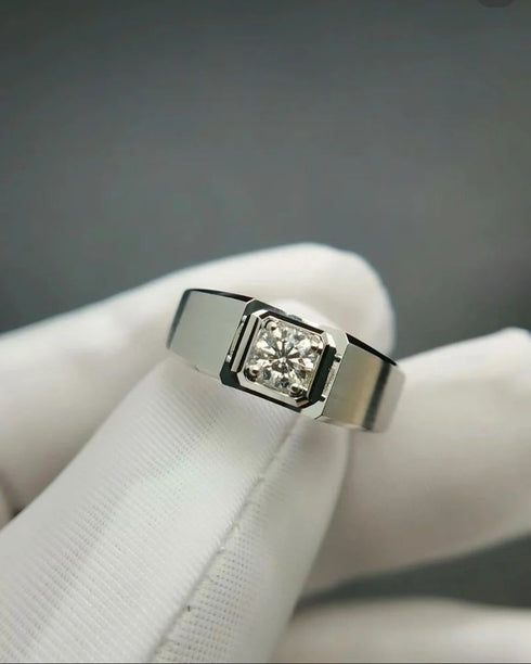 MJ-212 Original Moissanite Diamond Ring For Men Silver 925 with Stamp, GRA Certificate
