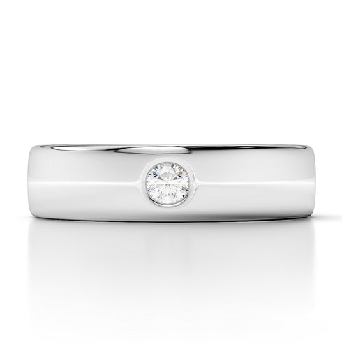 MJ-254 Silver 925 Platinum Diamond Mens Band