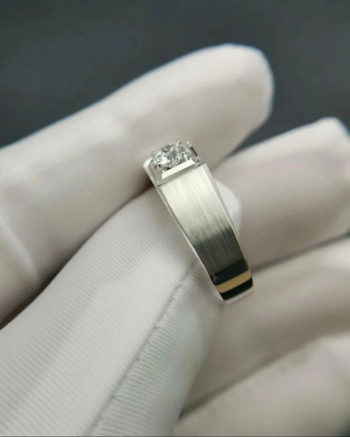 MJ-212 Original Moissanite Diamond Ring For Men Silver 925 with Stamp, GRA Certificate