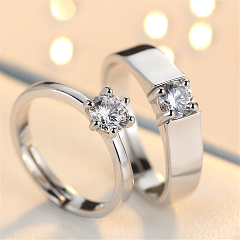 MJ-003 Silver 925 GRA Moissanite Diamond Couple Ring 2