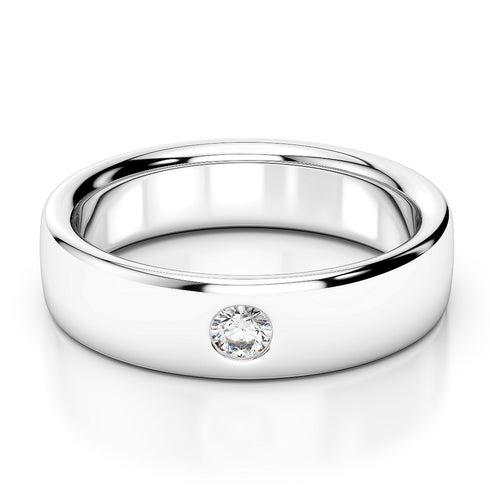 MJ-254 Silver 925 Platinum Diamond Mens Band