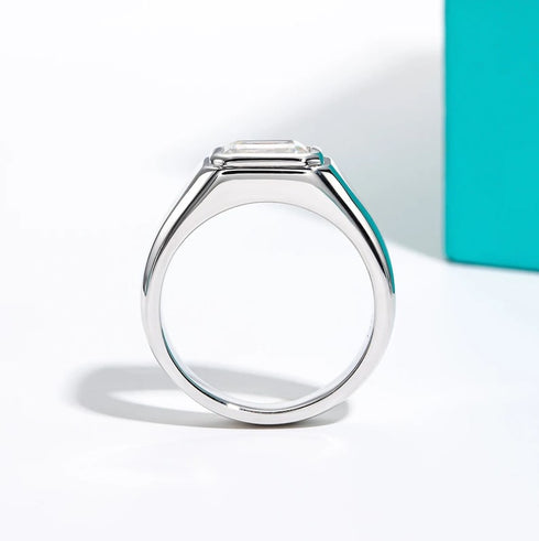 MJ-203 Carat D Color Moissanite Wedding Band Men Ring 925 Sterling Silver Engagement Rings For Man