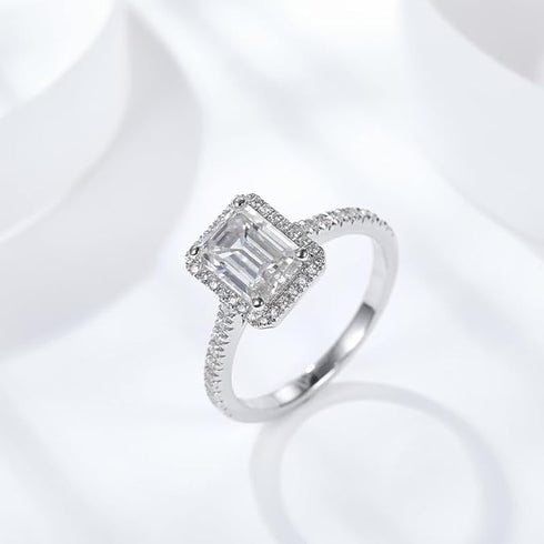 MJ-124 Classic 925 Sterling Silver Moissanite Ring stylish jewelry Anniversary Ring