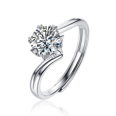 MJ-110 Classic 925 Sterling Silver Moissanite Ring stylish jewelry Anniversary Ring
