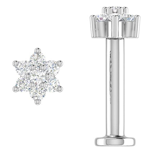 MJ-303 Moissanite Diamond Nose Stud Gold + Silver 925