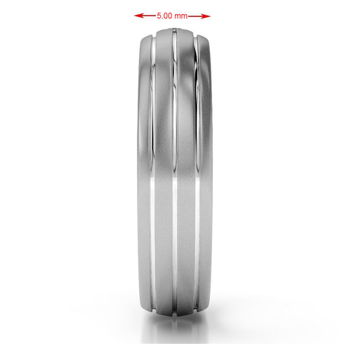 MJ-253 Silver 925 Platinum Diamond Mens Band