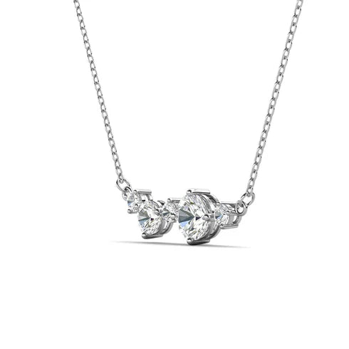 MJ-20 Moissanite Solitaire Pendant Necklace 5PCS Original in Pure Silver 925