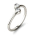 MJ-115 DEW Round Forever One Moissanite Bezel Set Two Stone Fashion Ring White Gold
