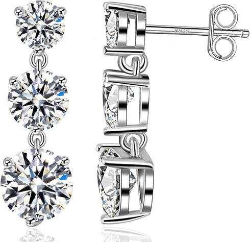 MJ-60 Silver 925 Original Moissanite Diamond Test Past Wedding Drop EarringsJewelry