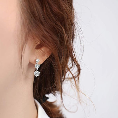 MJ-60 Silver 925 Original Moissanite Diamond Test Past Wedding Drop EarringsJewelry