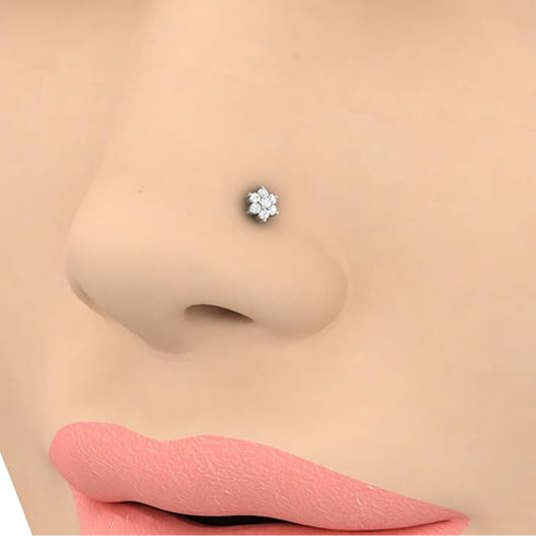 MJ-303 Moissanite Diamond Nose Stud Gold + Silver 925