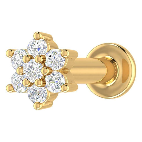 MJ-303 Moissanite Diamond Nose Stud Gold + Silver 925