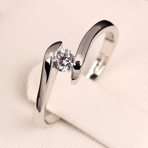 MJ-109 Classic 925 Sterling Silver Moissanite Ring stylish jewelry Anniversary Ring