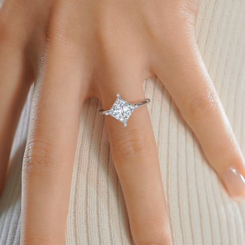 MJ-102 Original Moissanite Princes Cut Diamond Ring