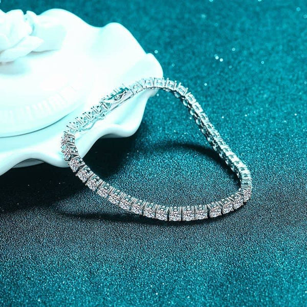Moissanite Iced Out Tennis Bracelet 925 Sterling Silver Sparkling Moissanite Tennis Bracelet Chain
