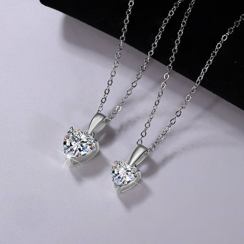MJ-Classic Fine Heart Shape Moissanite Jewelry Sets for Women for Engagement & Anniversary Valentine's Day Gifts for Girlfriends