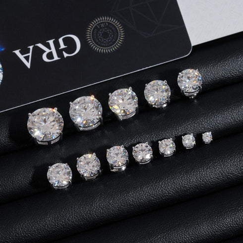 MJ-72 D Color Moissanite Lab Diamond Stud Earring For Women 925 Sterling Silver Wedding Engagement Ear Studs Jewelry