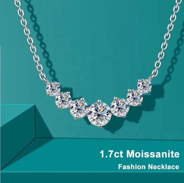 MJ-10 Original Moissanite Solitaire Pendant Necklace in Pure 925 Silver