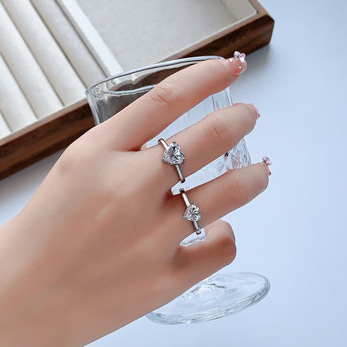 MJ-Classic Fine Heart Shape Moissanite Jewelry Sets for Women for Engagement & Anniversary Valentine's Day Gifts for Girlfriends