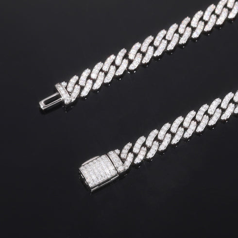 Sterling Silver VVS Moissanite Iced Out Hip Hop Jewelry Cuban Link Bracelet Men Women