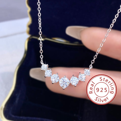 MJ-10 Original Moissanite Solitaire Pendant Necklace in Pure 925 Silver