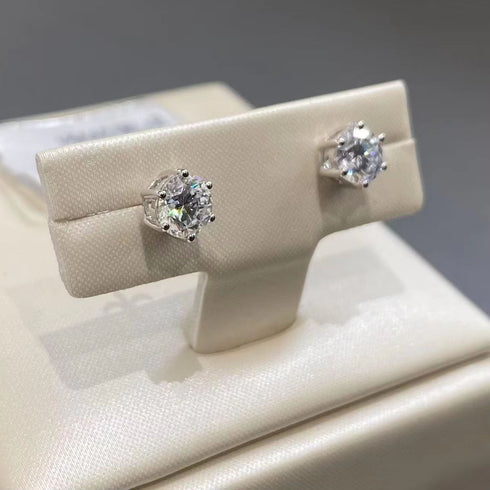MJ-73 Igi Certified Moissanite Lab Diamond Stud Earring For Women Wedding Engagement