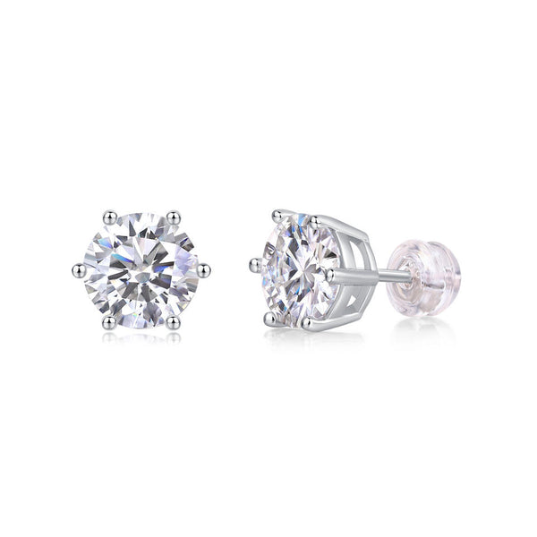 MJ-65 D Color Moissanite Lab Diamond Stud Earring For Women 925 Sterling Silver Wedding Engagement Ear Studs Jewelry