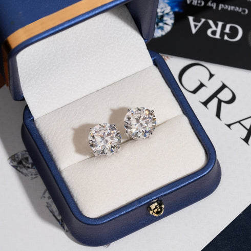 MJ-72 D Color Moissanite Lab Diamond Stud Earring For Women 925 Sterling Silver Wedding Engagement Ear Studs Jewelry