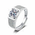 MJ-211 ROUND BRILLIANT CUT MOISSANITE MEN'S WEDDING BAND RING