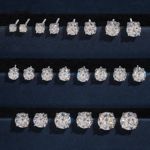 MJ-72 D Color Moissanite Lab Diamond Stud Earring For Women 925 Sterling Silver Wedding Engagement Ear Studs Jewelry