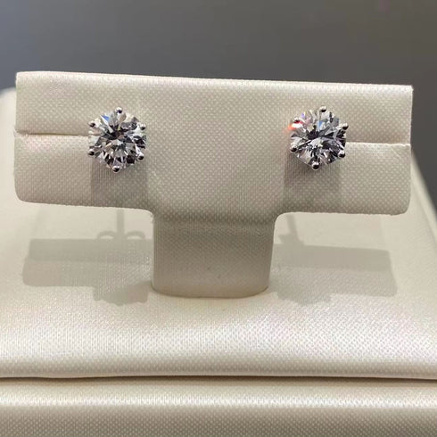 MJ-73 Igi Certified Moissanite Lab Diamond Stud Earring For Women Wedding Engagement