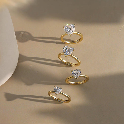 MJ-Heart Moissanite Wedding Set 925 Silver 14K Gold Plated 1CT-4CT D Color VVS Moissanite Jewelry Set for Women