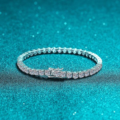 Moissanite Iced Out Tennis Bracelet 925 Sterling Silver Sparkling Moissanite Tennis Bracelet Chain